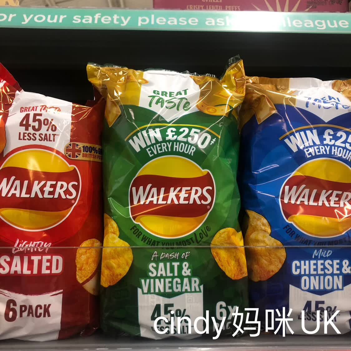 British Crisps potato chips Salt Vinegar Walkers Salt Vinegar flavor thumbnail 2
