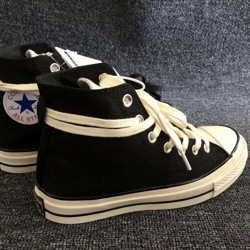 智妤纯原拼色fog联名帆布鞋黑白灰高帮板鞋休闲运动学生百搭男女情侣