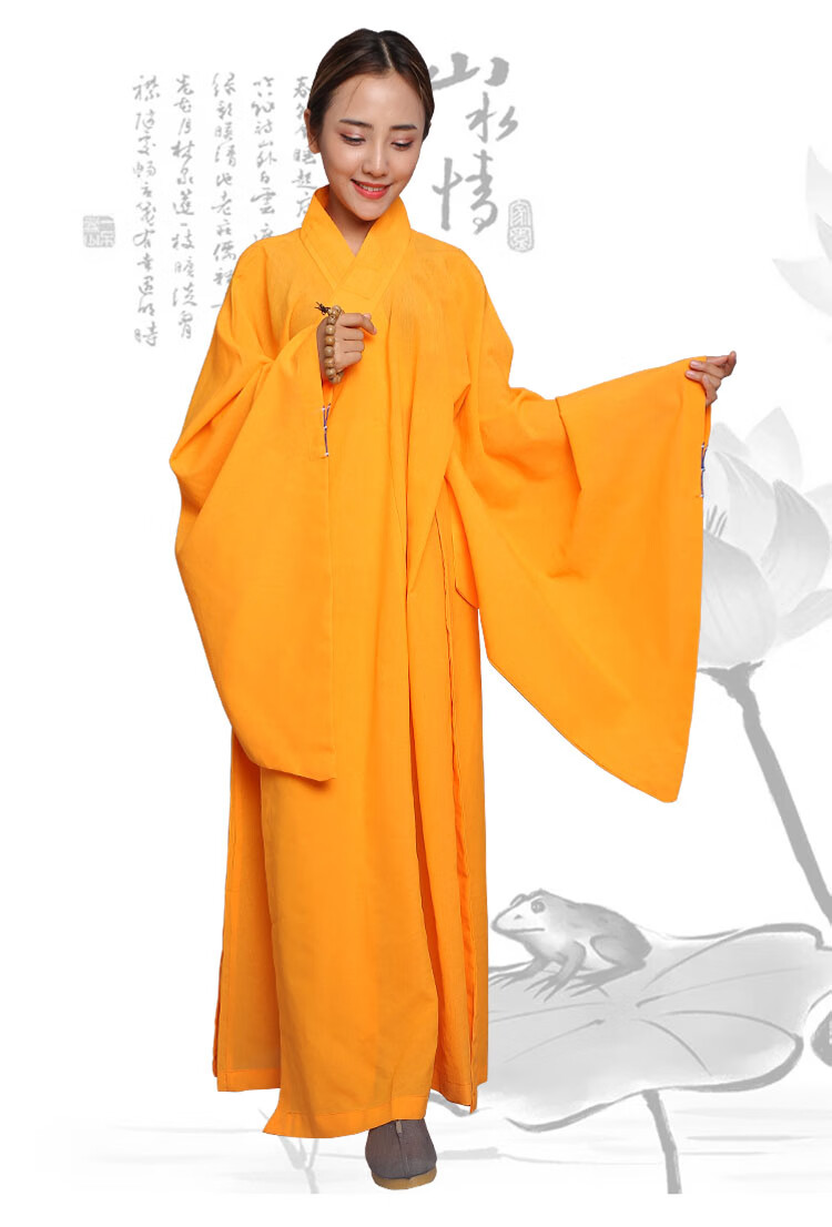 袈裟儿童居士服女款法会诵经咖啡色加肥僧服僧衣海清袈裟 咖啡色(加肥