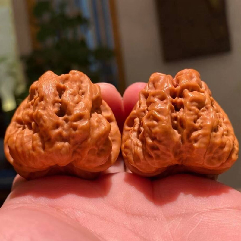 山中玉 蛤蟆头核桃 延庆野生文玩手把件蛤蟆背闷尖金蟾疙瘩包狮子头