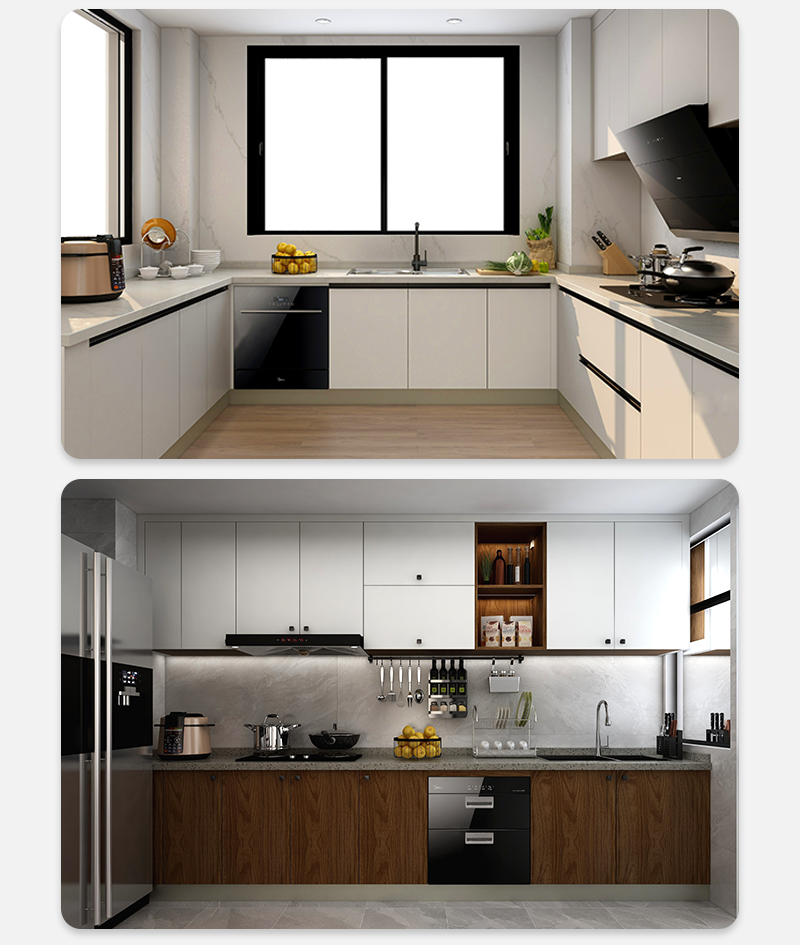 科凡定制整体橱柜套餐现代简约厨房厨柜收纳组合储物柜石英石台面 3米