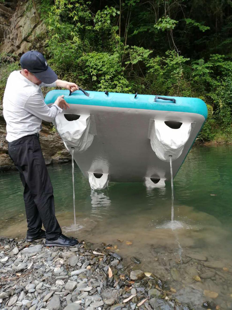 充气浮台魔毯钓鱼平台船游艇浮式漂浮钓台水上路亚船船外机岩立15米12