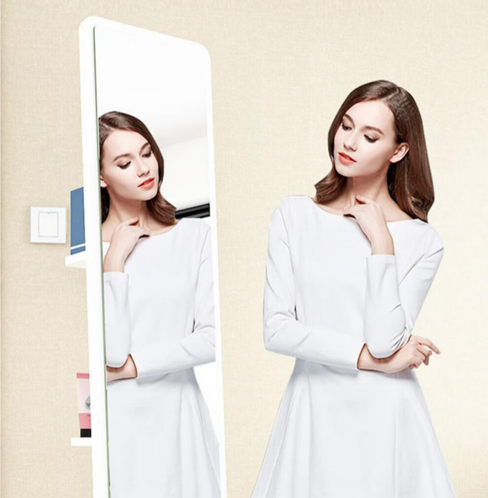 穿衣镜全身落地镜家用卧室旋转可移动少女生试衣镜客厅立体大镜子椭圆