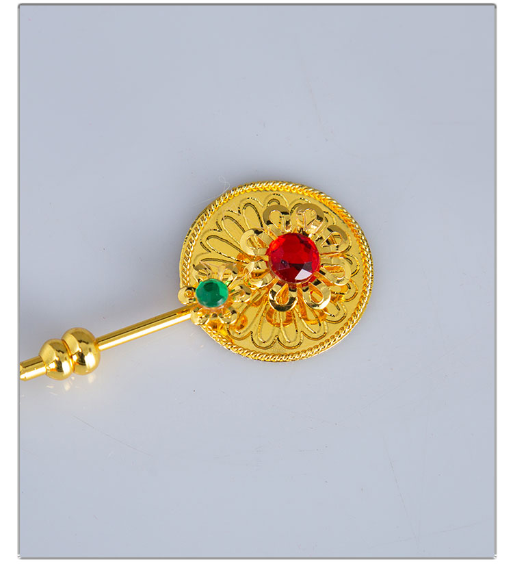 九尾胡先法器合金牡丹扇子灵仙武器小配件道家神像扇子法器 12寸a款