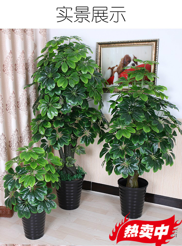 树仿真大盆景客厅摆件塑料装饰假花盆栽塑料花藤17米九龙金钱树盆草