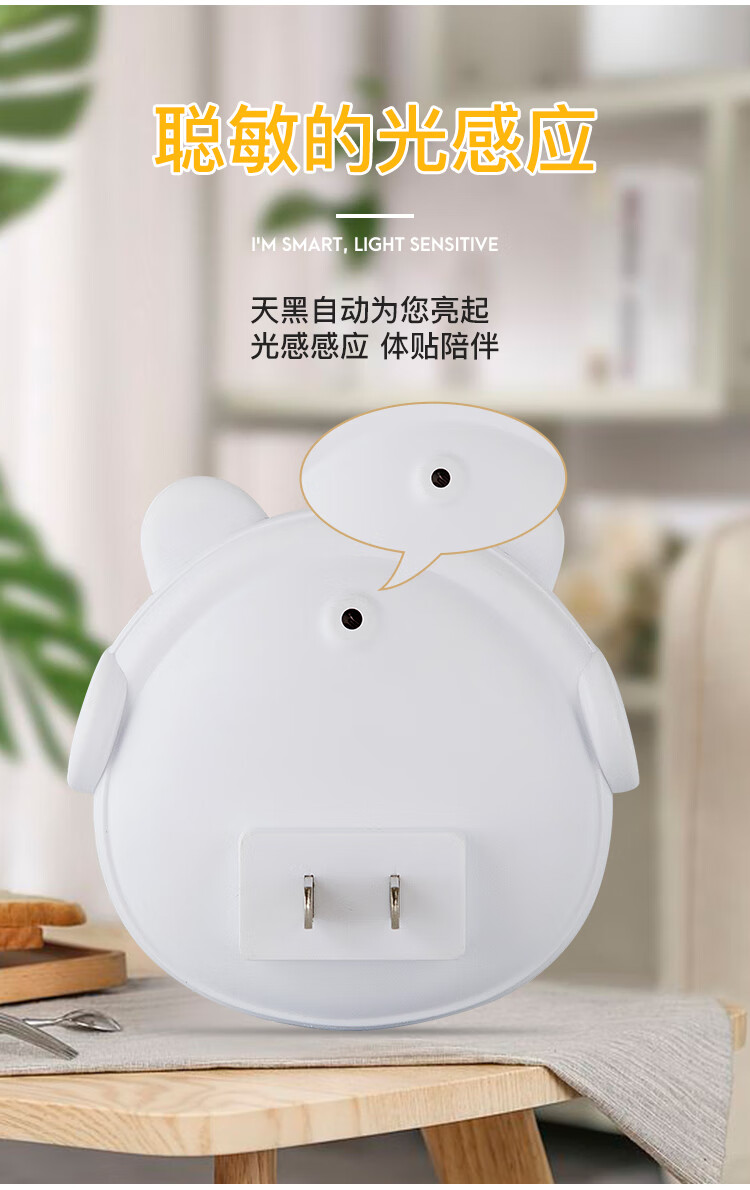 带遥控器的小夜灯 卧室小夜灯实用 光源 遥控开关通用白光插电台灯
