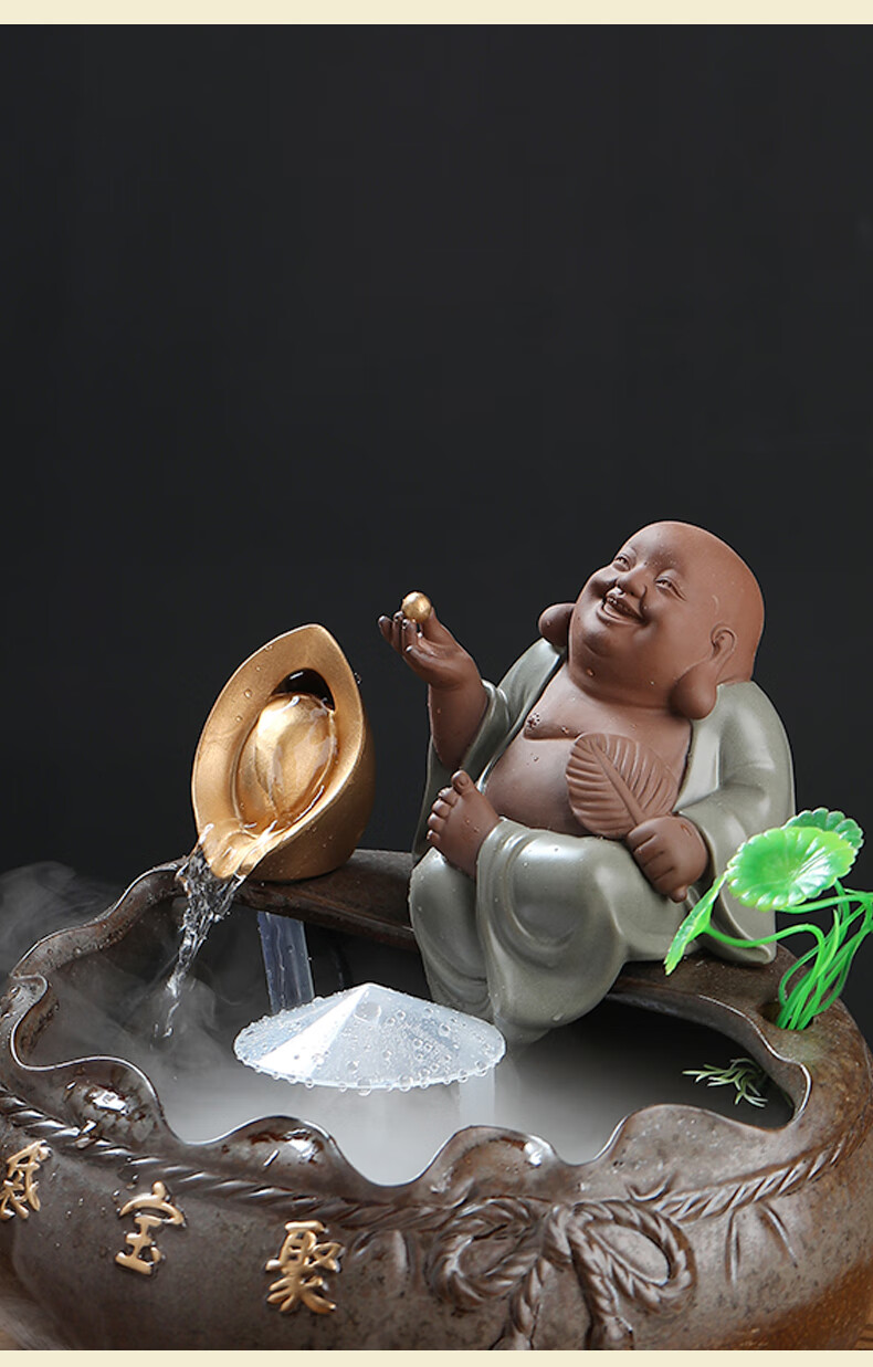 vakada轻奢品牌轻奢陶瓷流水摆件店铺开业乔迁新家礼品家居客厅加湿器