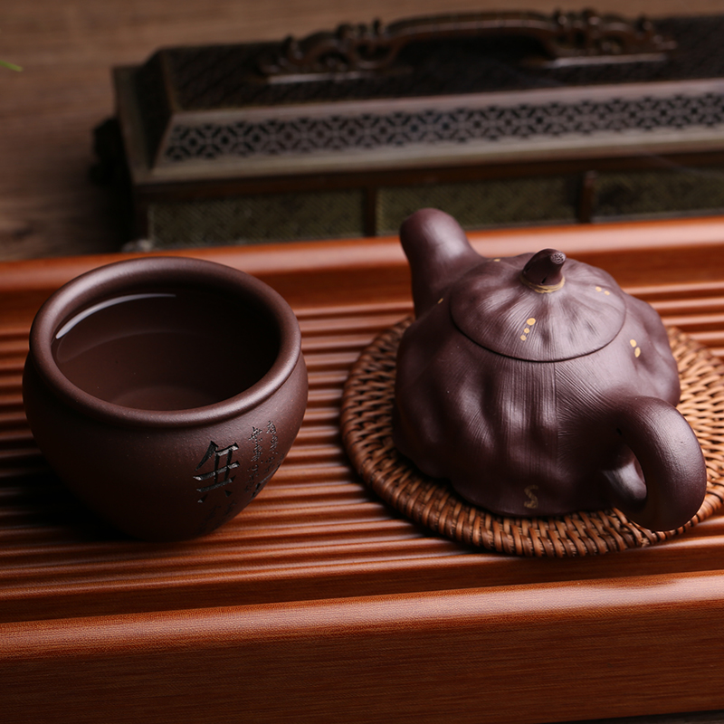 齐百年宜兴原矿紫砂主人杯无界杯纯全手工名家吴春艳品茗杯中式茶杯