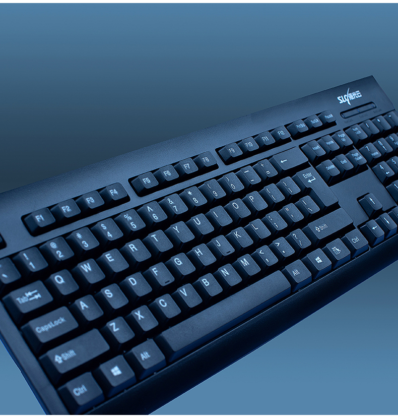 有线 多媒体键盘家用办公键盘 全尺寸键盘 即插即用 电脑键盘(黑色)