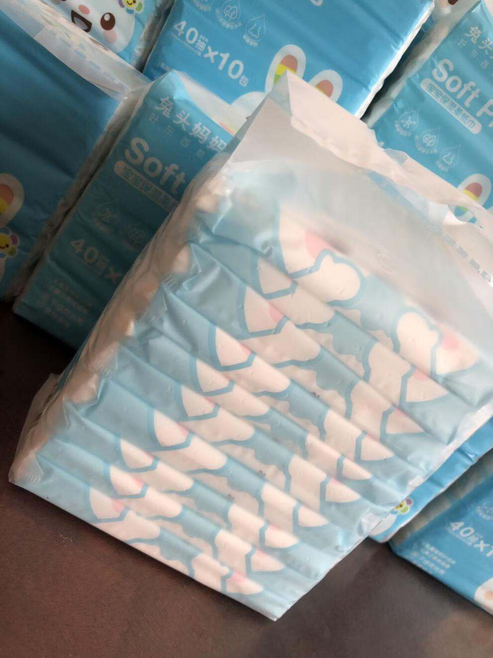 兔头妈妈甄选柔纸巾婴儿超柔纸巾蜜芽兔头妈妈鼻子纸一包40抽【图片
