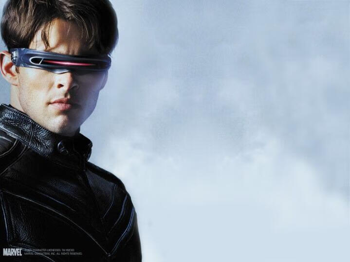 x战警墨镜xman偏光连体片镭射墨镜coser表演偏光太阳镜男小脸新款黄