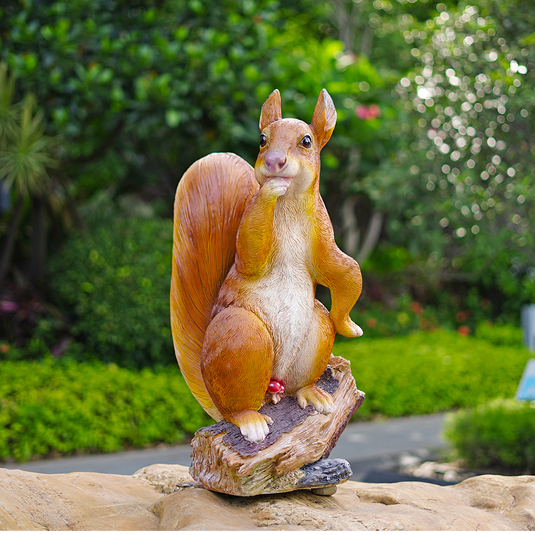 仿真大型松鼠雕塑假的塑料园区景观动物摆件摆设小品模型草坪室外坐