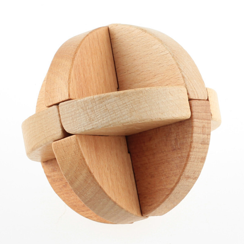 木制玩具古典玩具榉木孔明锁大号孔明锁鲁班锁圆球六通 榉木14锁