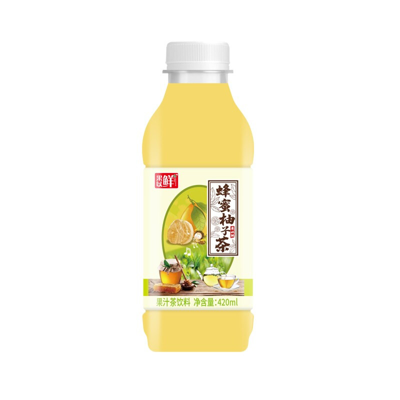 椰泰果味茶飲料果以鮮蜂蜜柚子蜜桃烏龍茶420ml6瓶果汁飲料蜂蜜柚子茶