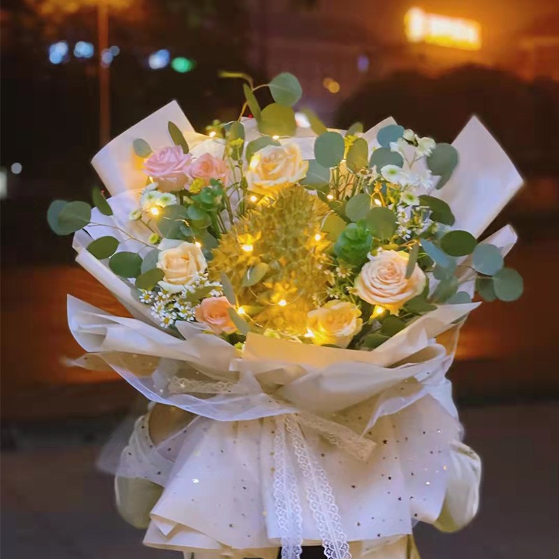 榴莲花束鲜花速递玫瑰生日送女友闺蜜祝福生日礼物全国同城花店 北京