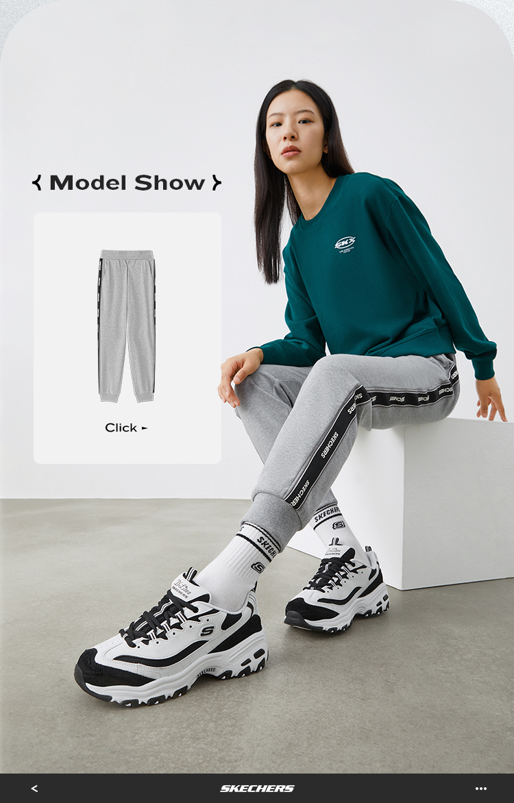 skechers斯凯奇2021秋女鞋系带低帮复古运动鞋舒适经典休闲老爹鞋