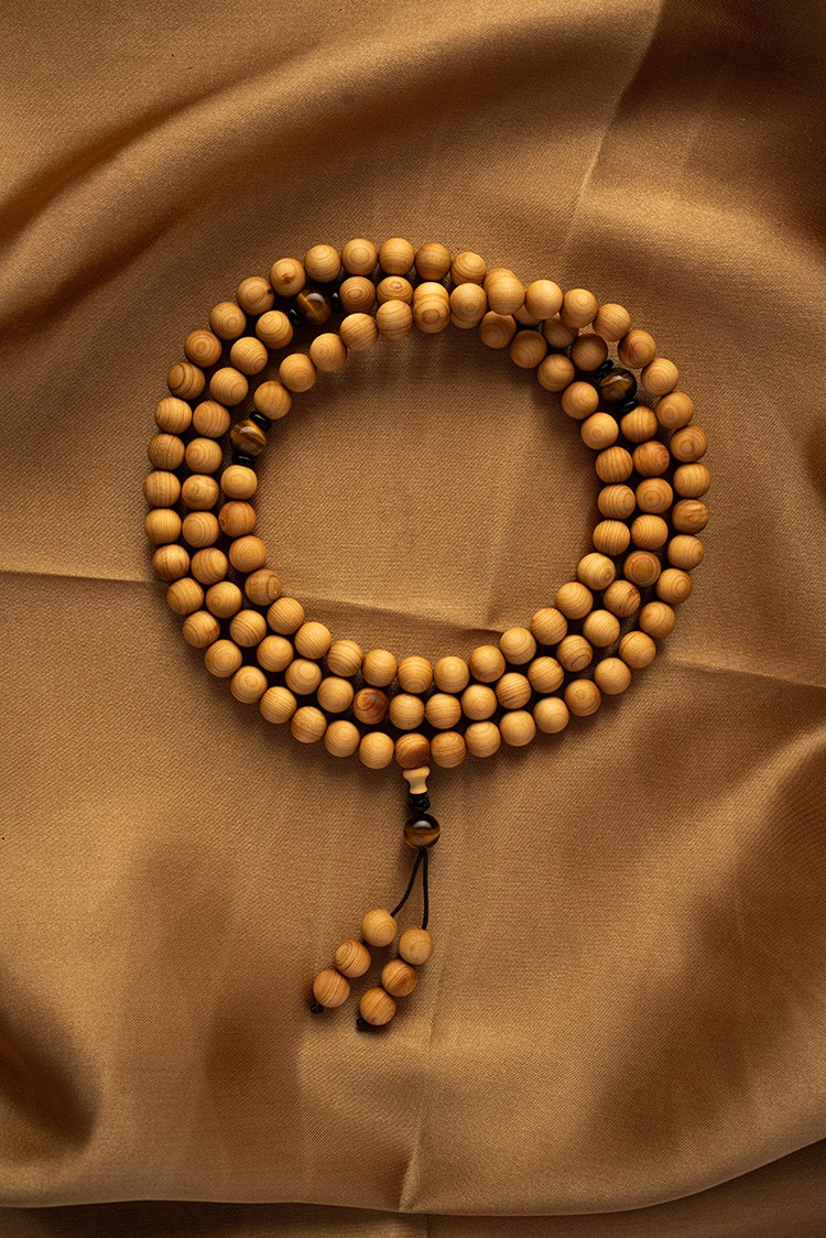宾昔崖柏108颗佛珠念珠手串图片色