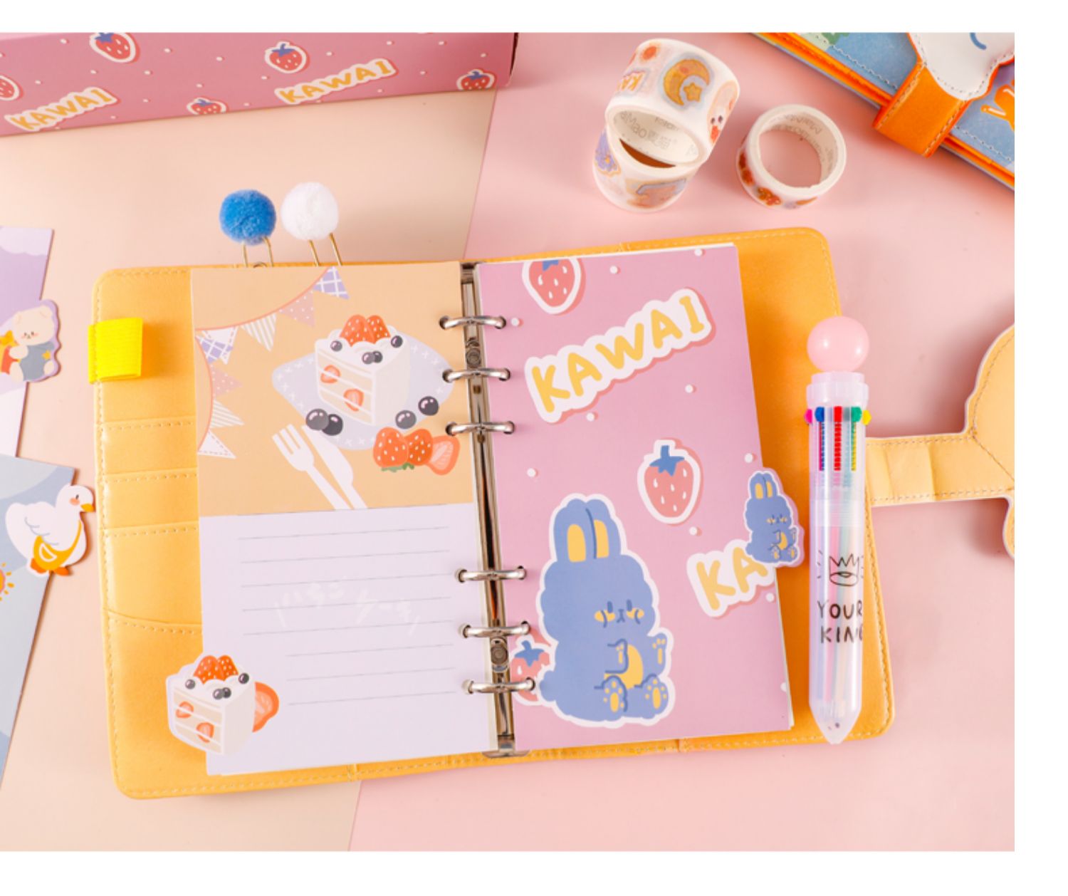 手账本礼盒网红手帐本工具材料全套a6立体磁扣活页笔记本子可爱少女心