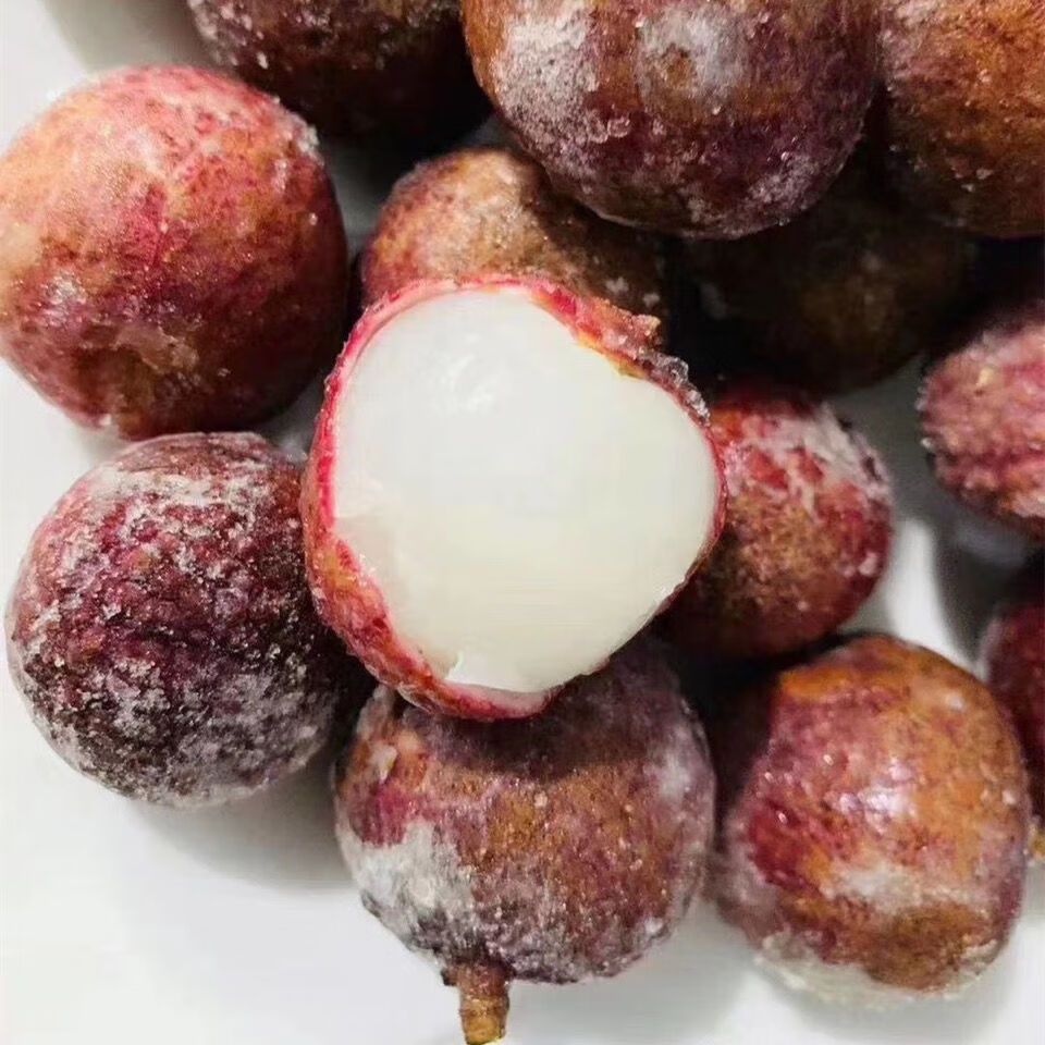 速冻荔枝冷冻荔枝冰冻新鲜荔枝孕妇水果500克4袋冰荔枝