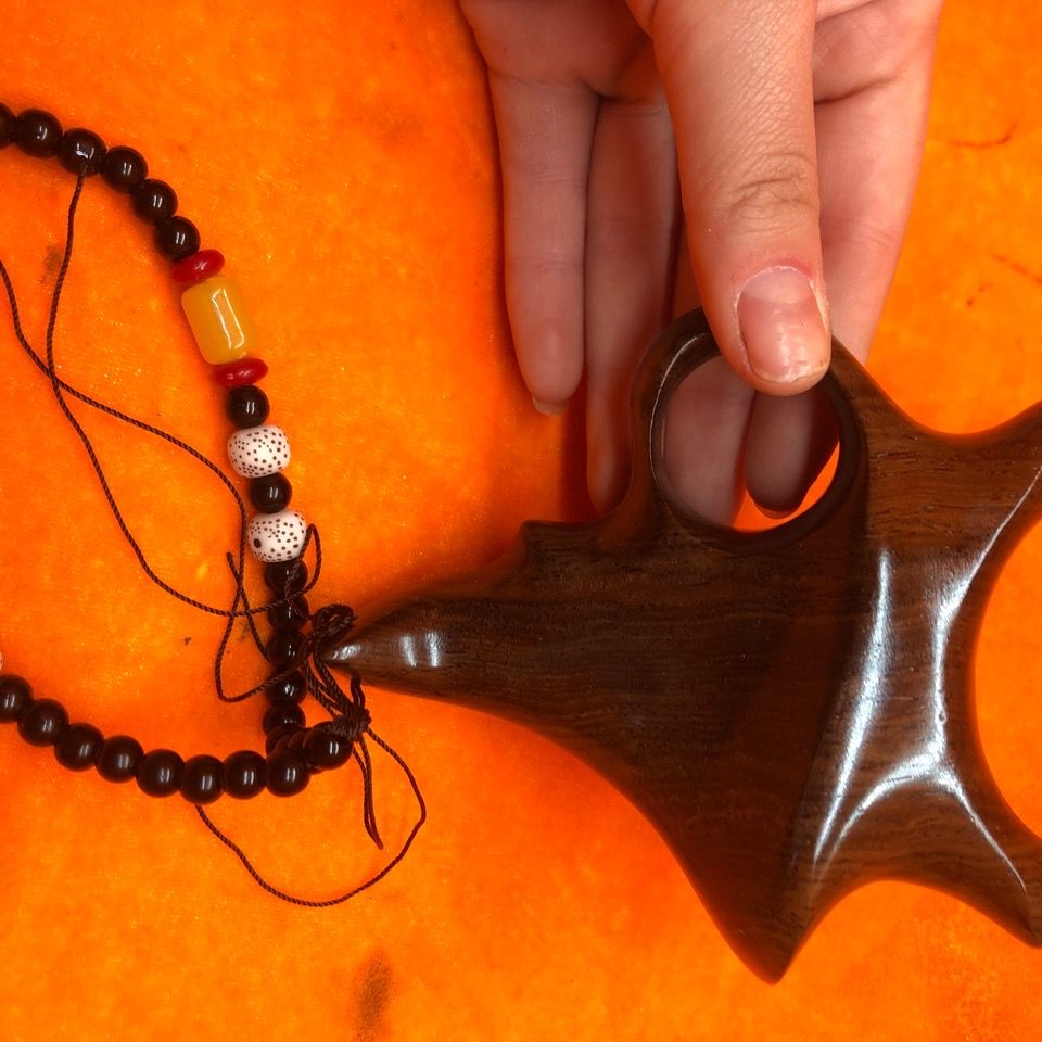 蚁族实木左右手铜头拦天雀异型黑檀密度高沉水户外扁皮弹弓指环弹弓