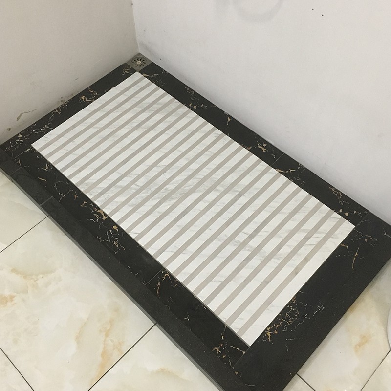 2022新款淋浴房脚踏石卫生间仿通体大理石6001200淋浴房防滑地砖浴室