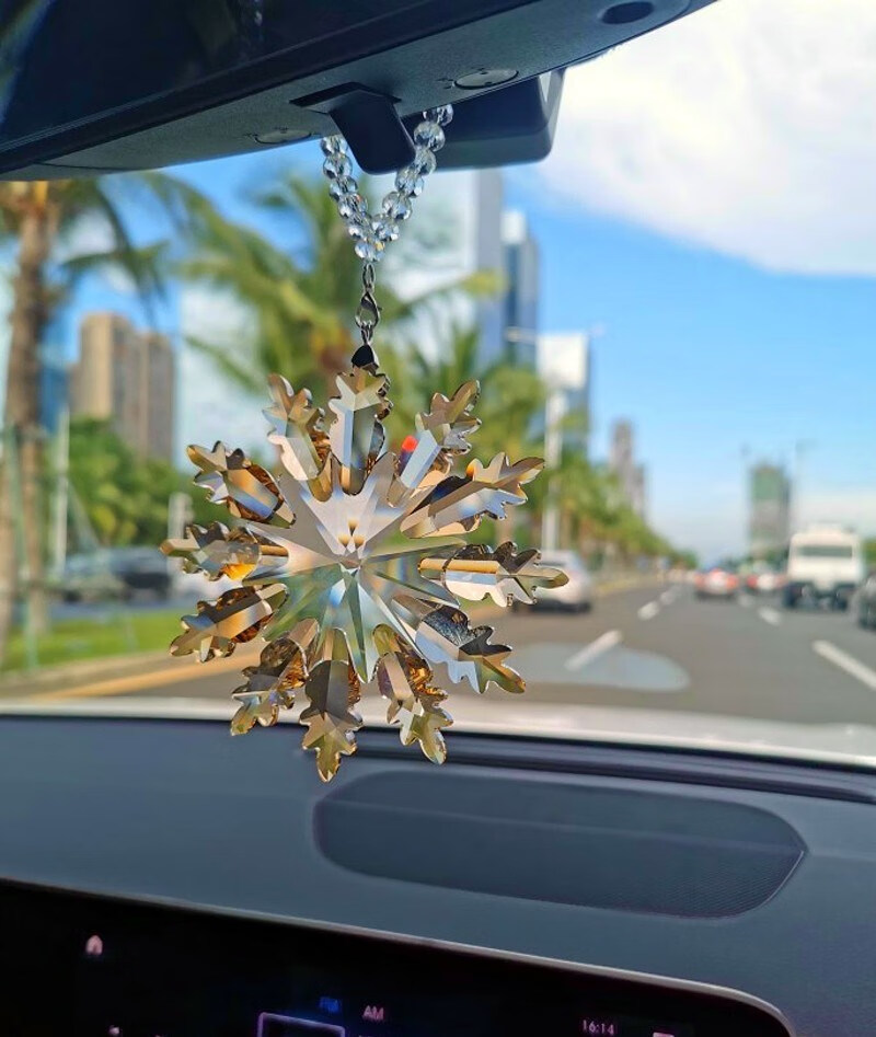 施华洛世奇汽车挂件swarovski水晶雪花车载挂饰2022车内吊坠 2022璀璨