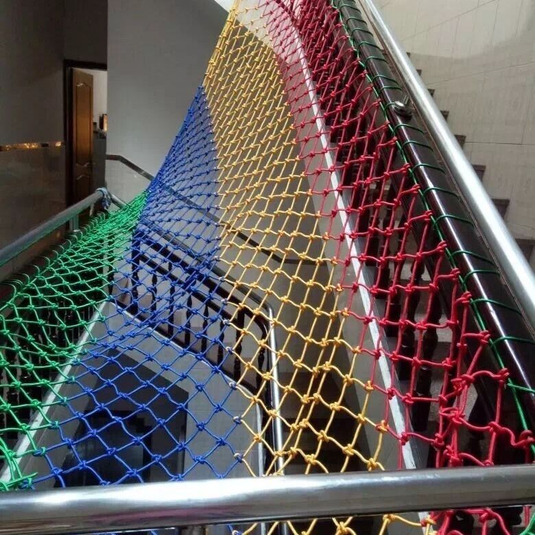 安全网楼梯防护网装饰网挂衣网吊顶装饰网围挡彩色网浩驰6毫米网绳5