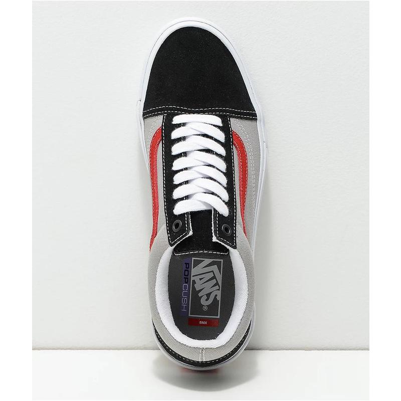 范斯vans休闲板鞋女士 old skool pro bmx 黑灰红拼色休闲鞋 black 9