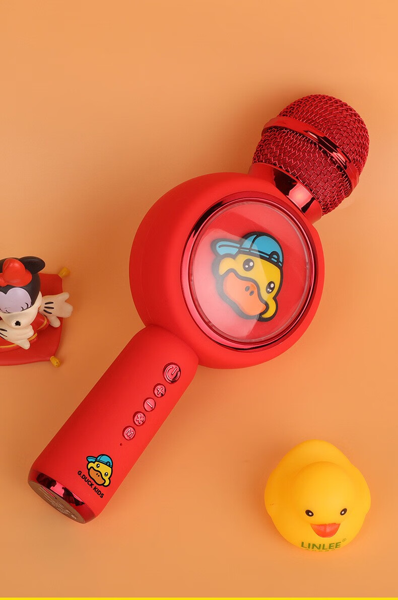 纯淳 小黄鸭麦克风k歌儿童话筒玩具唱放一体无线蓝牙唱歌智能音箱