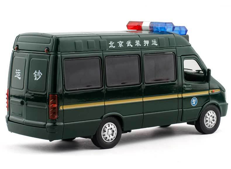 金属仿真面包车武装押运钞车救护车警车邮政汽车模型玩具声光回力