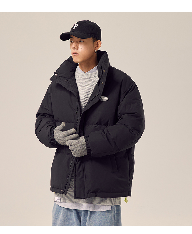 naheacn南鹤2021新款冬季日系潮牌宽松羽绒服加厚保暖短款立领外套