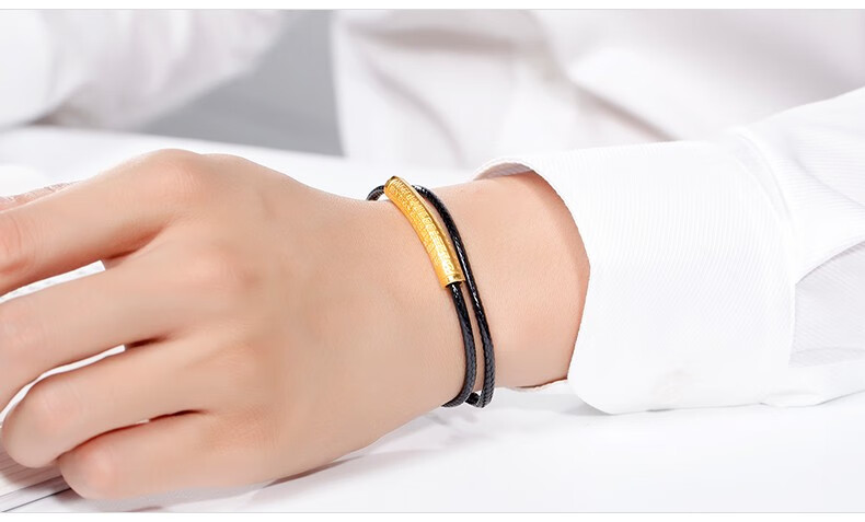 老凤凰(生日礼物) 999足金吊坠黄金项链女款心经男士金弯管吊坠六字