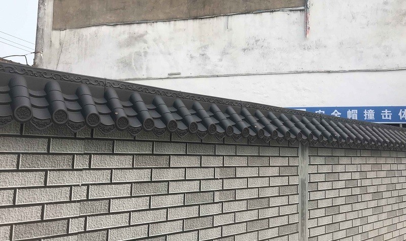 仿古瓦树脂瓦片一体屋檐装饰小青瓦中式古建门楼围墙瓦塑料瓦屋顶瓦