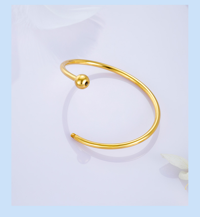 金至尊 黄金手镯女圆珠金珠999足金镯子三生三世素圈贵妃镯按克可搭