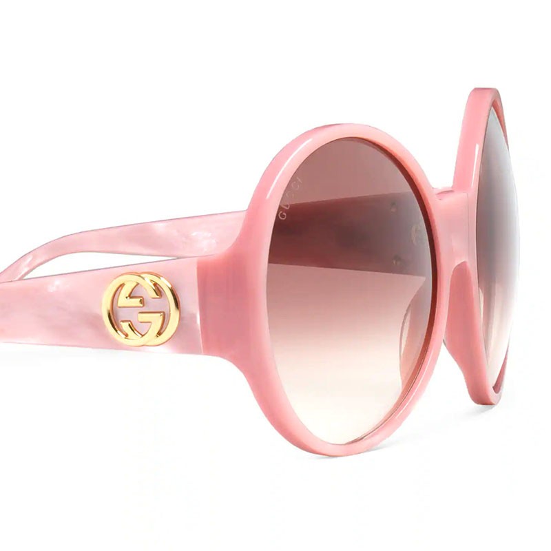 右丞象gucci古奇女士太阳眼镜圆形镜框墨镜互扣式双g细节别致经典龟甲