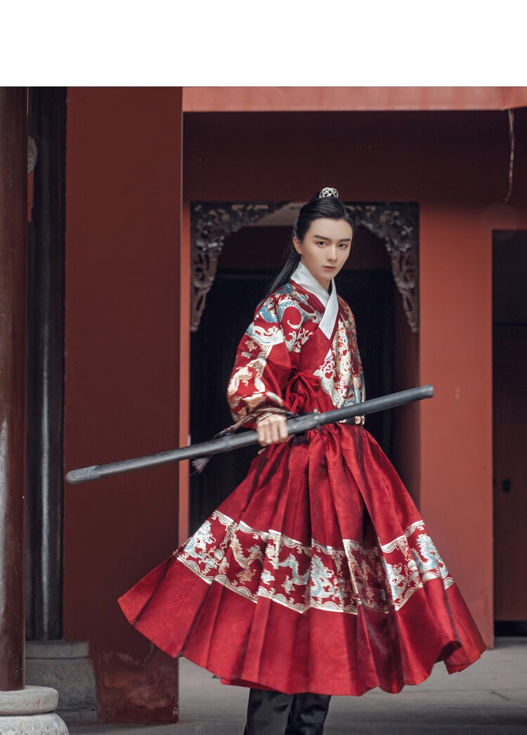 明制汉服男汉尚华莲乾坤明制汉服秋曳撒男女织金飞鱼服帅气崇韵定制款