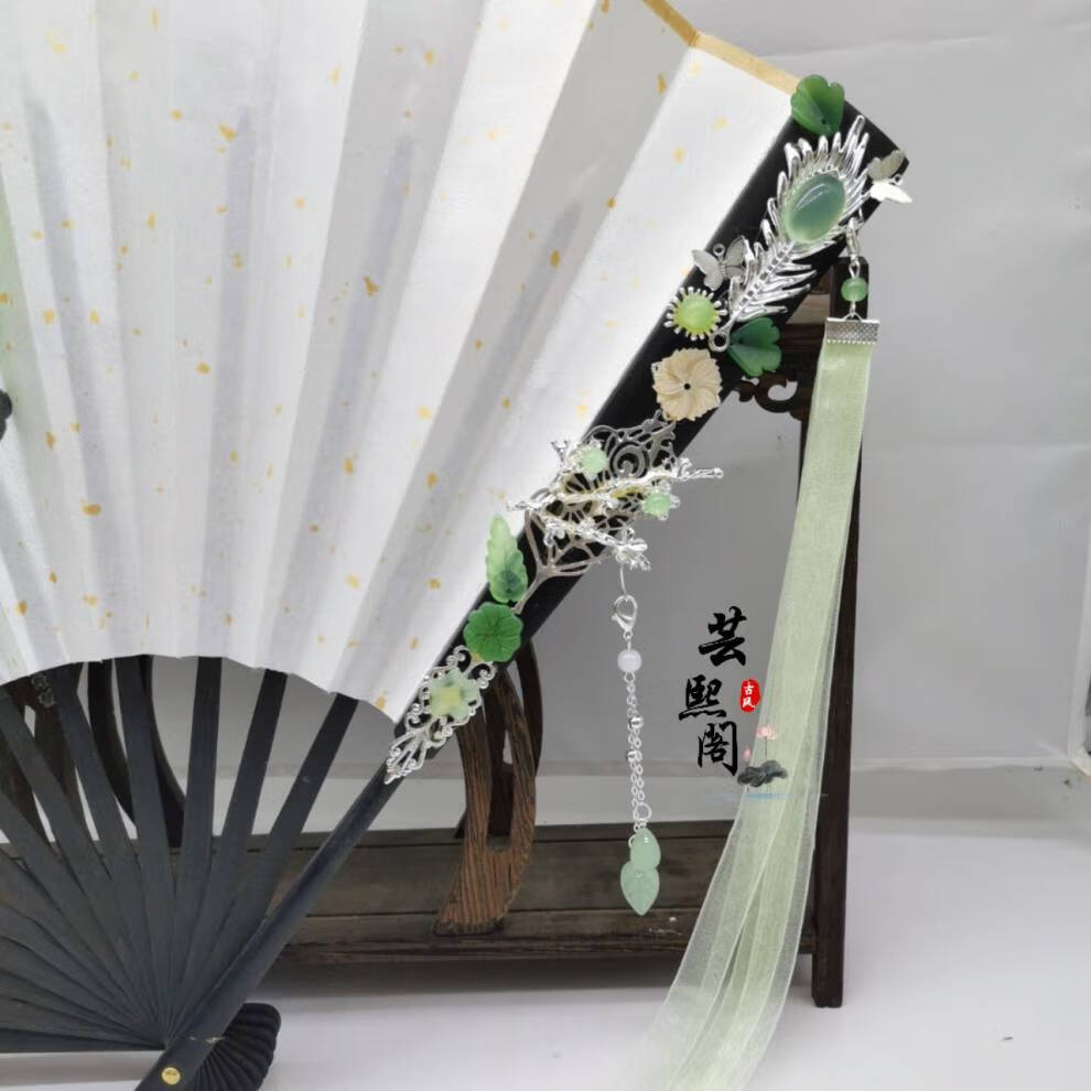 天官赐福风师扇水师扇cos师青玄折扇风师娘娘发冠拍摄道具豪华版绢布