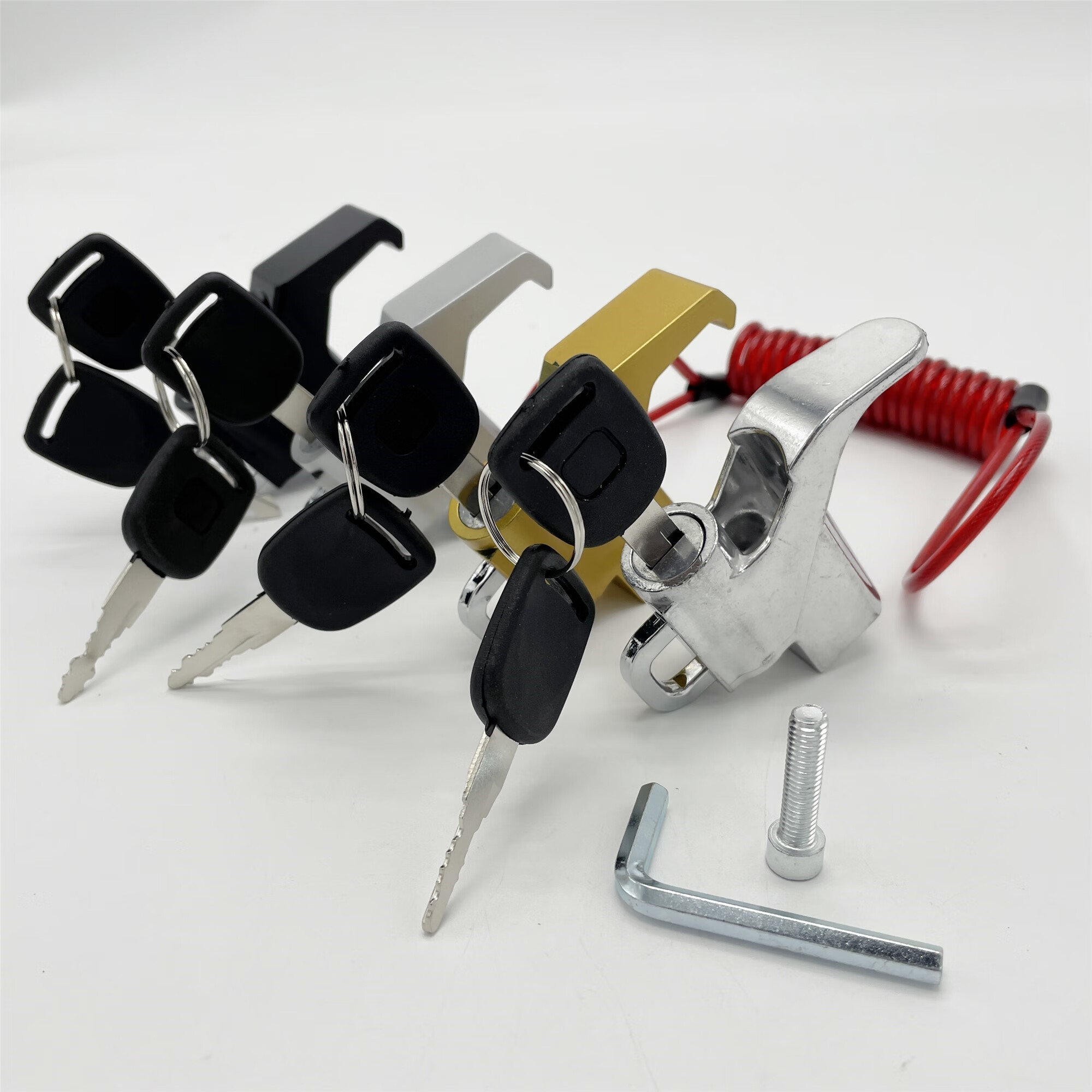 电动车头盔锁摩托车踏板电瓶车挂钩锁前置挂钩锁金属钥匙防盗固定