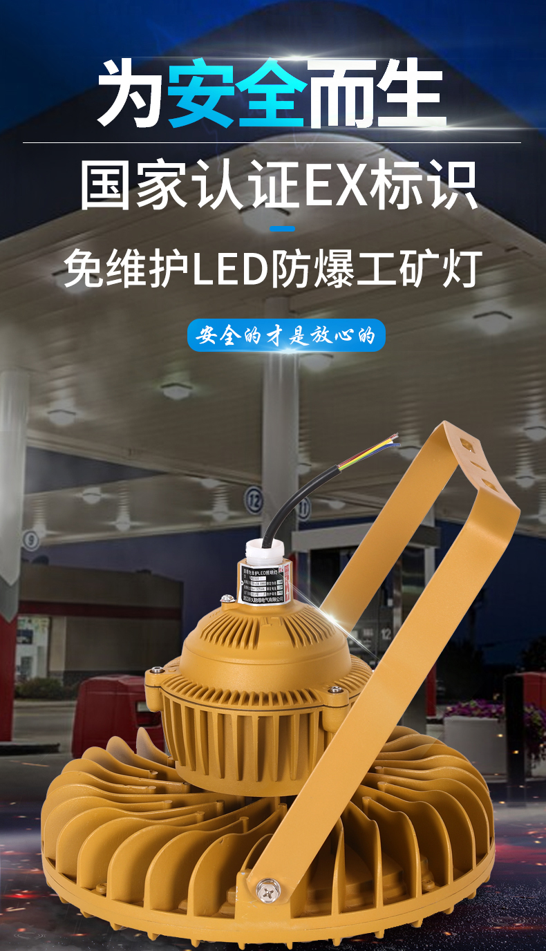 厂隔爆型100w照明灯加油站防水防爆工矿灯具50w圆形ex防爆五年质保