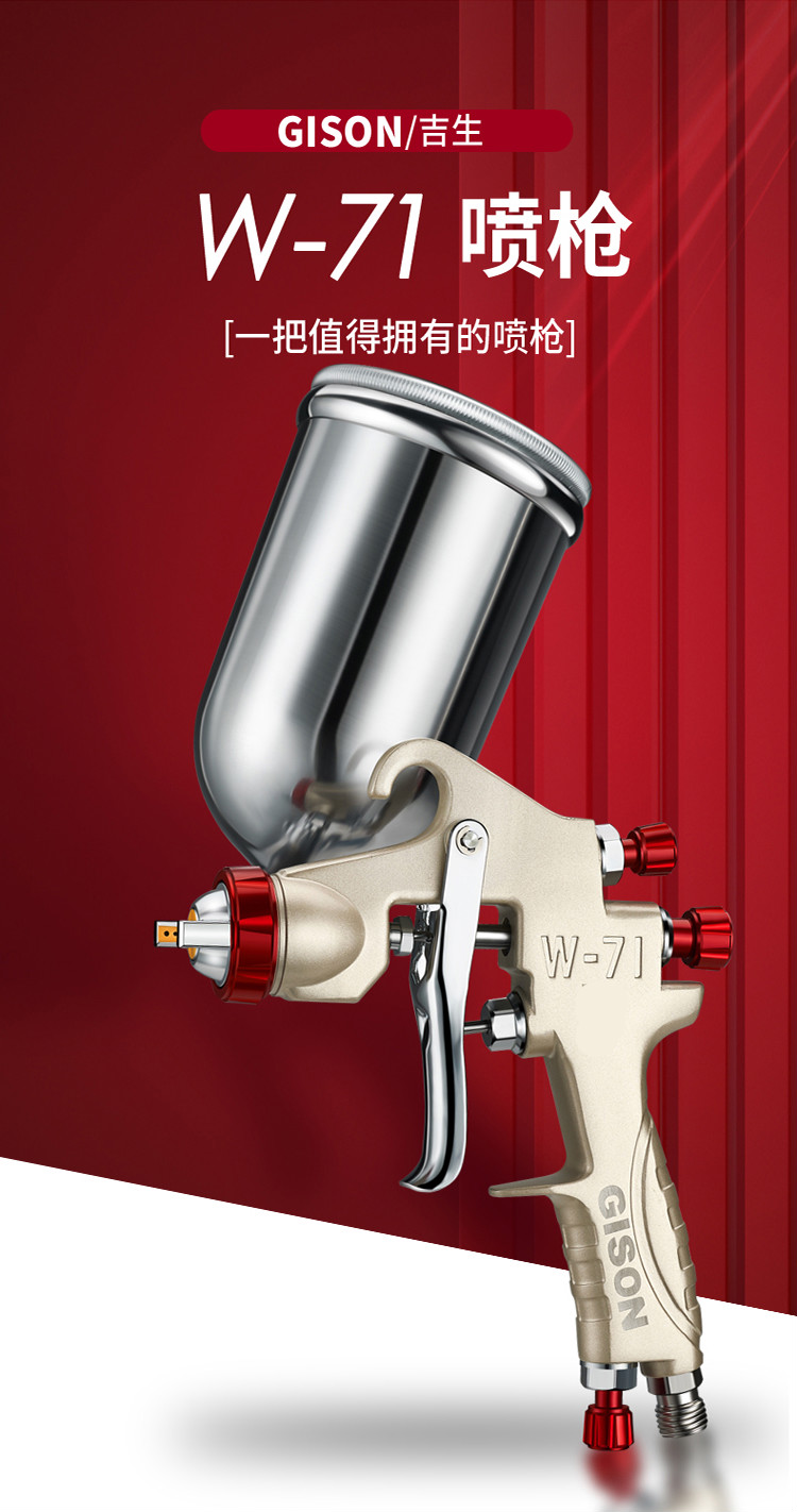 气动油漆喷枪w71/77上下壶1.5口径汽车家具面漆高雾化喷漆枪 w-71压带