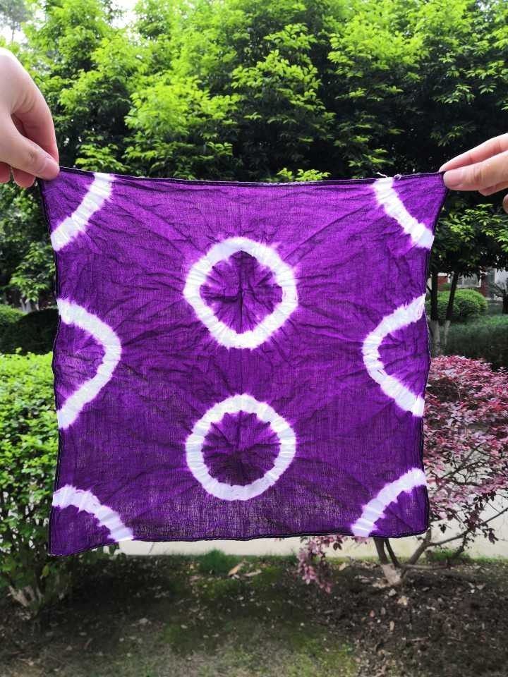 乔朝朗扎染白布扎染蜡染棉质小方巾棉质纯白布学生幼儿园草木染拓染