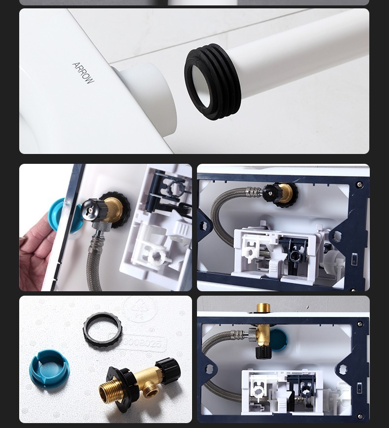 5006g带存水弯后排水 镀铬按键隐藏水箱