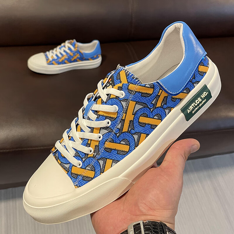 【官方自营旗舰店】巴伯利 巴布瑞 tb印花时尚潮鞋低帮百搭鞋子男2022