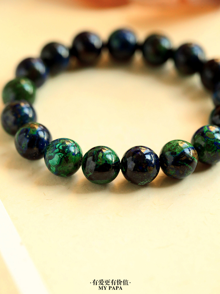 mypapa彩宝115mm收藏料梦幻蓝铜矿简约单圈手链手串女s24316更多请看