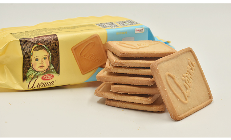 俄罗斯russia原装进口爱莲巧多种口味袋装饼干190g巧克力味饼干190g