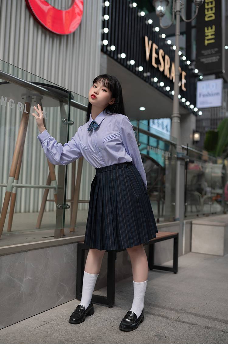 梗豆物语鸢尾刺绣衬衫学院风jk制服早秋日系少女泰国校服紫奶黄色xl