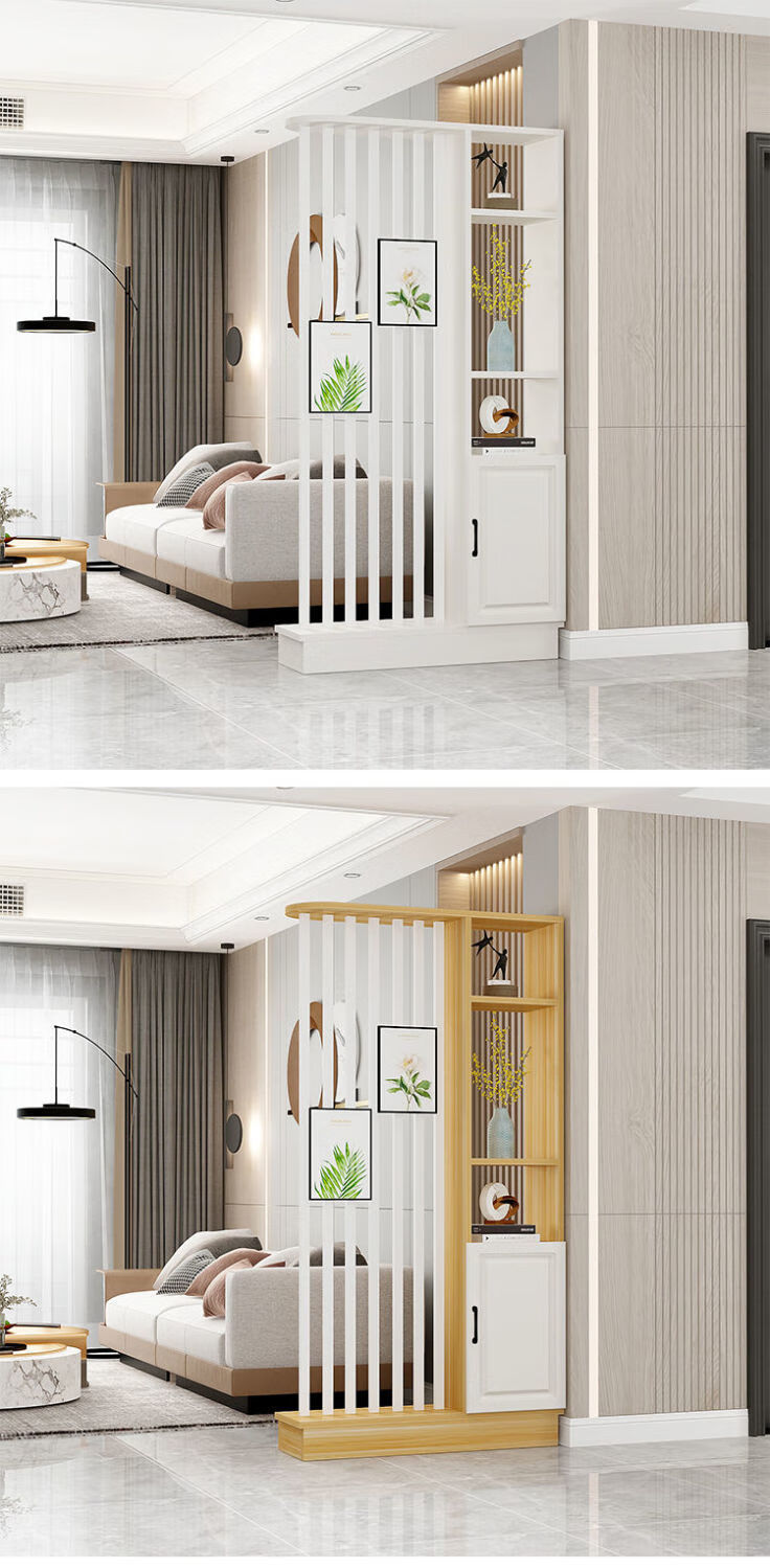 新款可移动隔断格子屏风柜入门玄关柜走廊屏风简易置物柜 长80宽30高