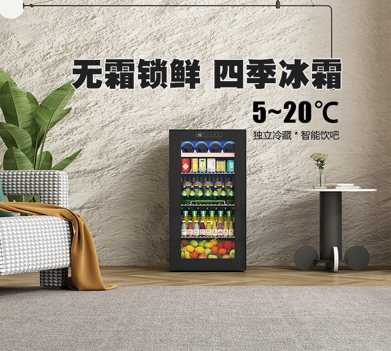 冰吧家用客厅冷藏柜风冷无霜办公室小型玻璃门冰箱冰柜茶叶柜饮料超薄