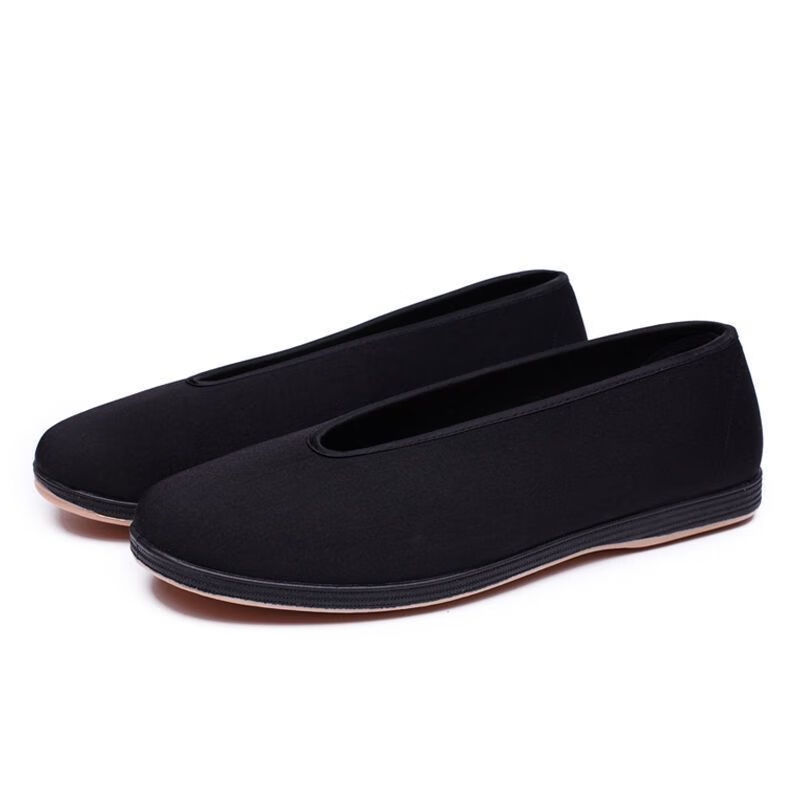 剪口布鞋相声布鞋尖口老布鞋男防滑耐磨老北京圆口布鞋亚麻鞋垫中老年