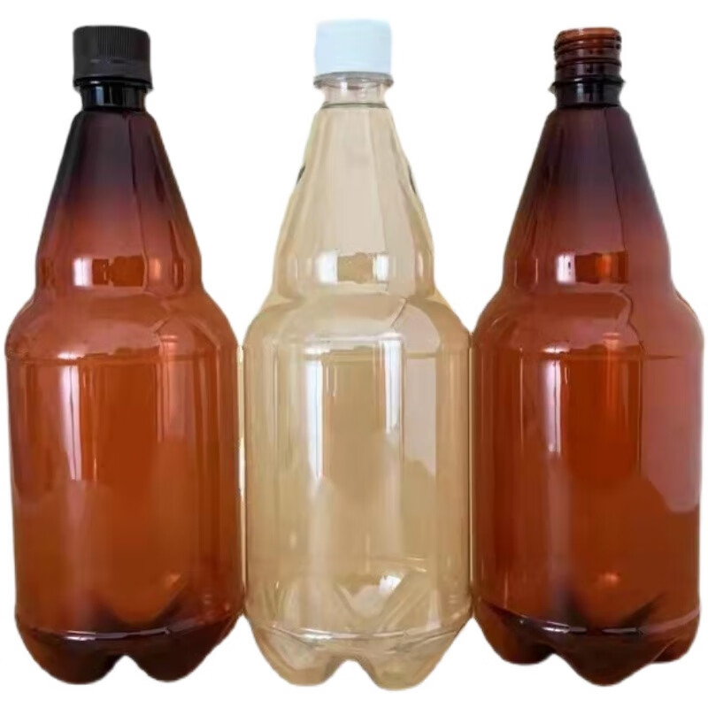 5l塑料啤酒瓶透明空瓶外卖打包瓶 1升麻面棕色一箱130个【图片 价格